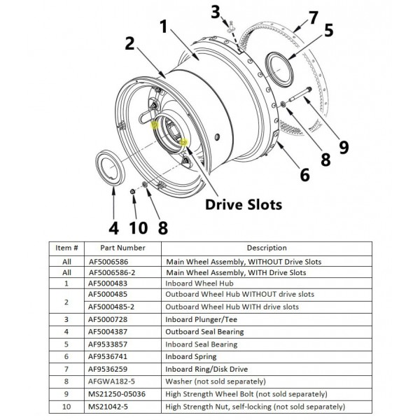 Casa 212 Main Wheel Assembly & Parts